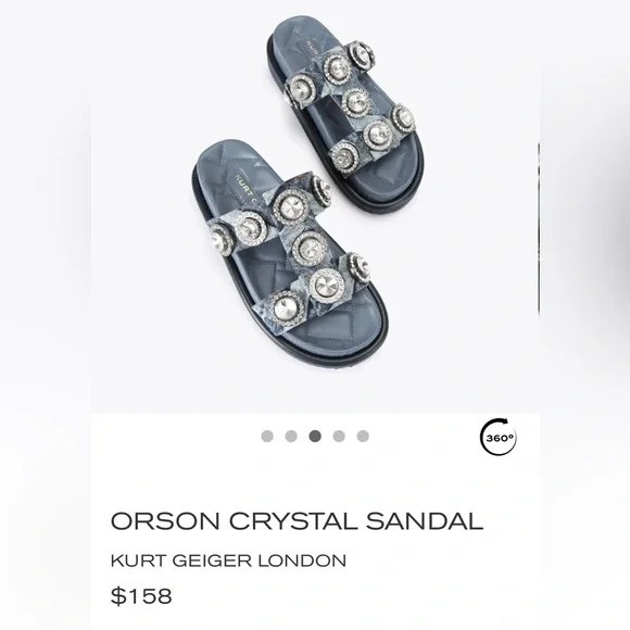 KURT GEIGER LONDON 
ORSON CRYSTAL SANDAL - Picture 6 of 9